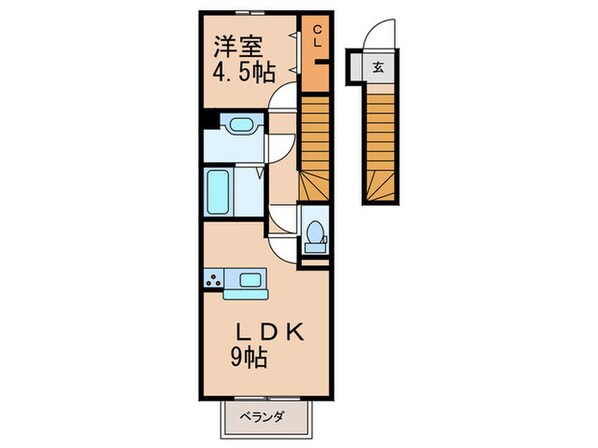 コスモ学研台前の物件間取画像